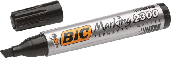 Bic Marking 2300 Ecolutions Rotulador Permanente - Punta Biselada - Trazo 3,7 - 5,5mm - Tinta con Base de Alcohol - Secado Rapid