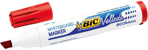 Bic Velleda 1751 ECOlutions Marcadores para Pizarra - Punta Biselada - Trazo entre 3mm y 5.5mm - Tinta con Base de Alcohol - Eco