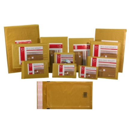 Bismark Bolsa Acolchada Kraft NÂº15 220x265mm - Recubrimiento Interno de Laminas de Burbuja de Aire - Cierre Autoadhesivo - Ideal para Envios con Alta Proteccion