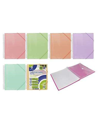 Bismark Carpeta Espiral 60 Fundas Transparentes - Polipropileno - Tamaño A4 - Espiral Plastica Indeformable - Apertura 360 Grad