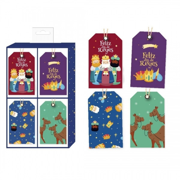 Bismark Pack de 24 Etiquetas Colgantes para Regalos - 4 DiseÃ±os NavideÃ±os - Incluyen Cordon