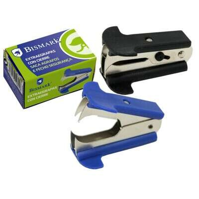 Bismark Quitagrapas Tipo Pinza - Cuerpo Metalico con EmpuÃ±adura de Plastico - Cierre de Seguridad