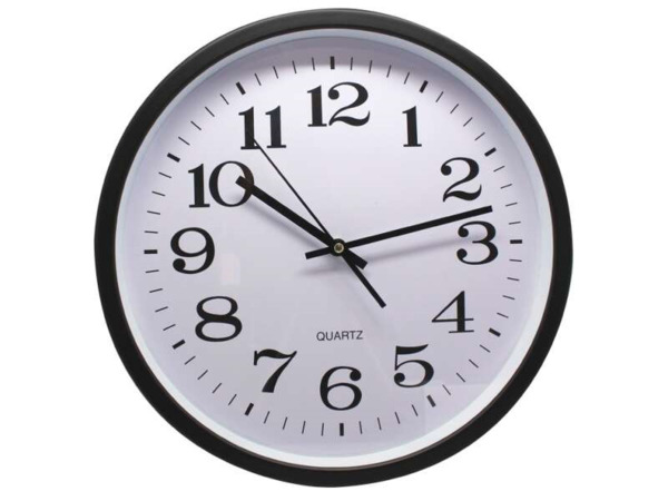 Bismark Reloj Oficina Grande - Lente de Cristal - Manecillas de Aluminio - Esfera de PVC - Color Negro