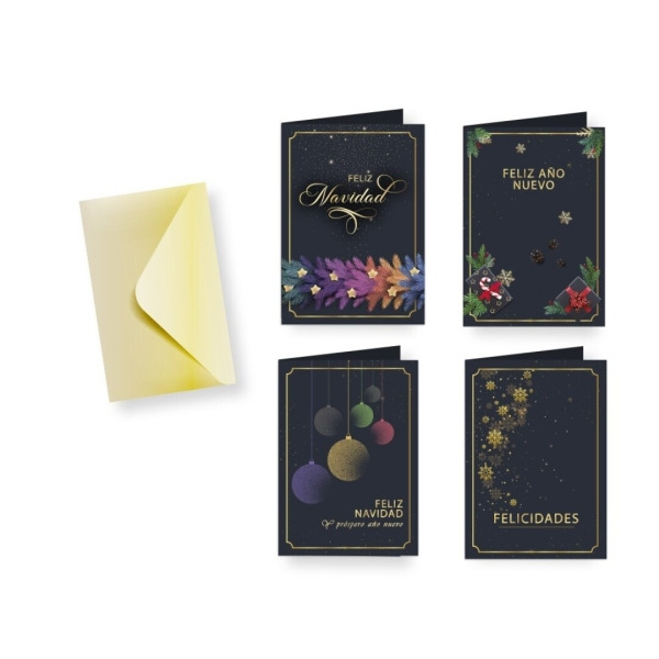 Bismark Tarjeta de Felicitacion NavideÃ±a Foil Green con Sobre - 4 DiseÃ±os Diferentes