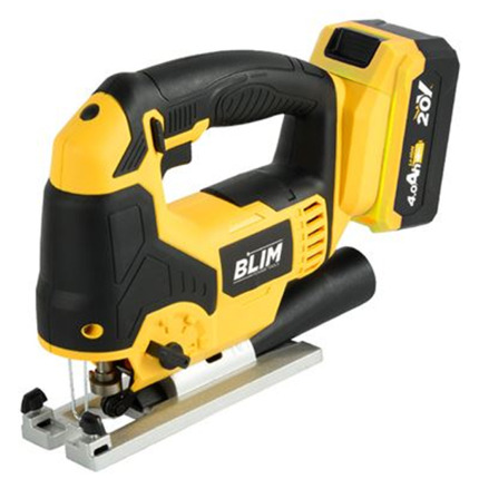 Blim Sierra de Calar a Bateria 20V 4.0AH -  Velocidad sin Carga 0-2400rpm - Base de Aluminio - Empuñadura Ergonomica - Laser/LED Incorporado