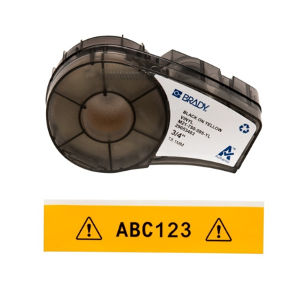 Brady M21-750-595-YL Cinta de Etiquetas Original Vinilo - Texto Negro sobre Fondo Amarillo - Ancho 19,05mm x 6,40m