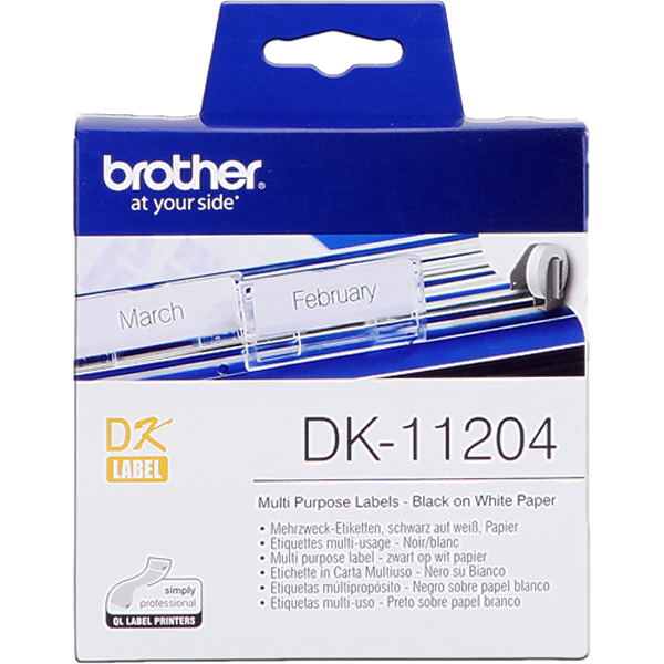 Brother DK-11204 Etiquetas multiuso 17x54mm blanco 400 etiq/rodillo original