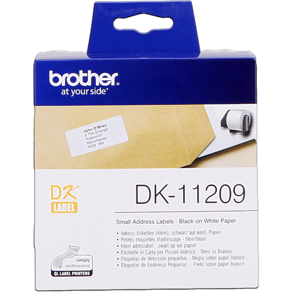 Brother DK-11209 29x62mm blanco 800 etiquetas/rodillo original