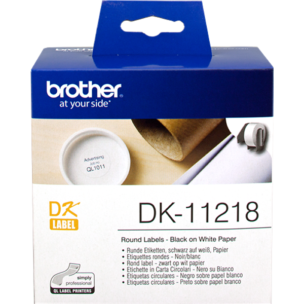 Brother DK-11218 Etiquetas circulares 24mm blanco 1000 etiq/rollo original