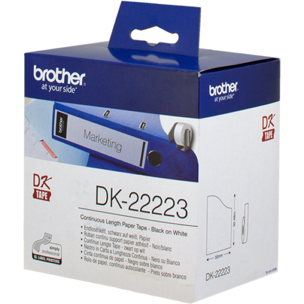 Brother DK-22223 Etiquetas continuo, 50 mm x 30,48 m blanco original