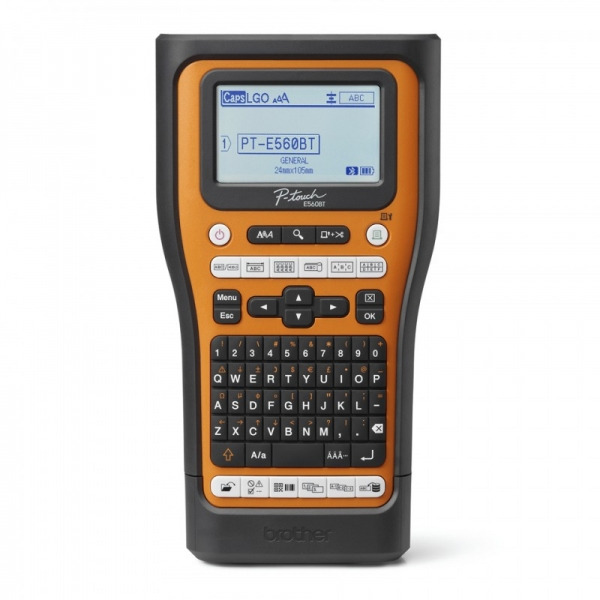 Brother PT-E560BTVP Rotuladora Electronica Bluetooth - Con Conexion a PC - Pantalla LCD - Ancho Max. de Cinta 18mm - Color Negro