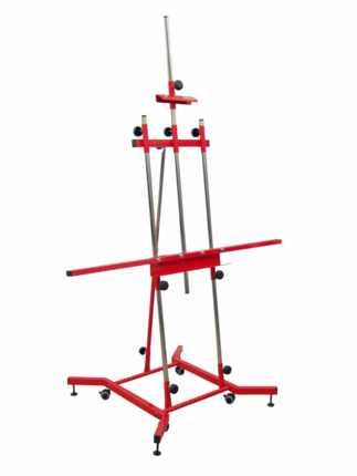 Caballete Goya XL de pintura rojo/cromado