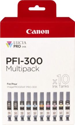 Canon PFI300 Pack de 10 Cartuchos de Tinta Originales - 4192C008