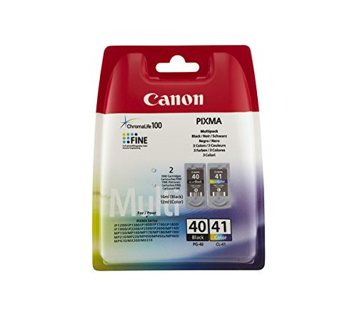 Canon PG40 Negro + CL41 Color Pack de 2 Cartuchos de Tinta Originales - 0615B043