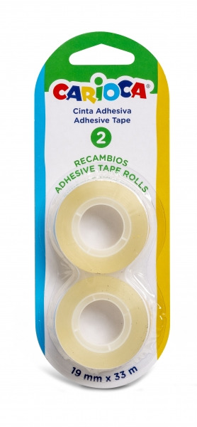 Carioca Blister Pack de 2 Cintas Adhesivas Transparentes - No Amarillea con el Tiempo - Ideal para Papel y Carton - Color Transp