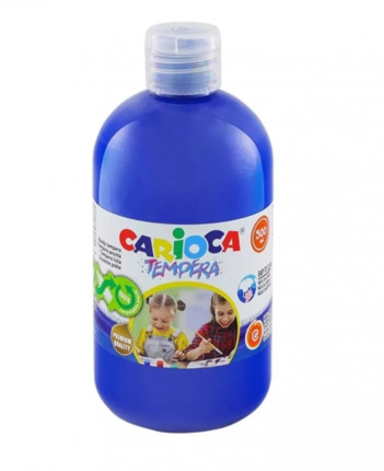 Carioca Botella de Tempera - 500ml - Colores Superlavables - Faciles de Mezclar - Aplicable en Materiales Porosos - Alta Opacidad - Color Azul