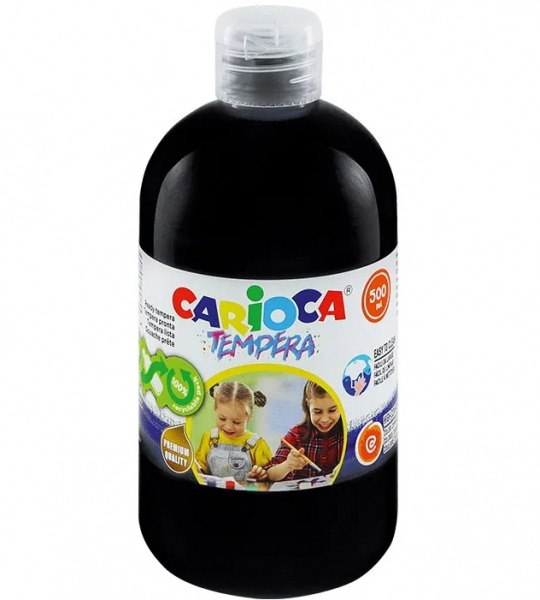 Carioca Botella de Tempera 500ml - Colores Superlavables - Faciles de Mezclar - Aplicable en Materiales Porosos - Alta Opacidad