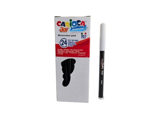 Carioca Joy Rotulador Monocolor - Cuerpo Redondo - Tinta Superlavable - Punta Fina 2.8mm Bloqueada - Tapa Ventilada - Color Negr