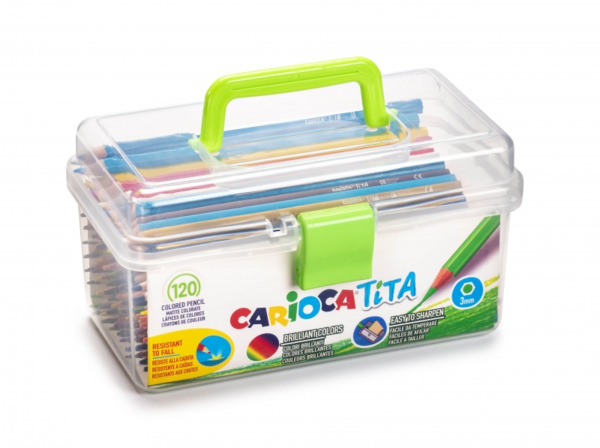 Carioca Tita Pack de 120 Lapices de Resina - Cuerpo Hexagonal - Colores Brillantes y Lavables - Escritura Blanda - Mina Segura y