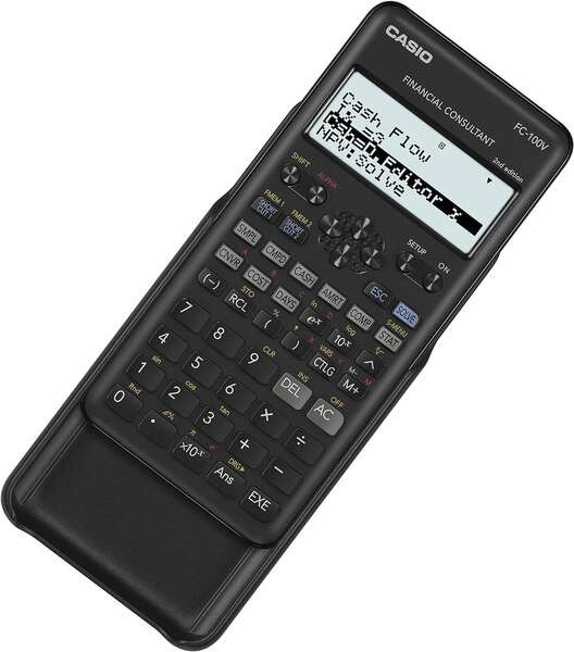 Casio FC-100V-2 Calculadora Financiera - Pantalla de 4 Lineas - Visualizacion de Varios Parametros al mismo Tiempo - Teclas de A