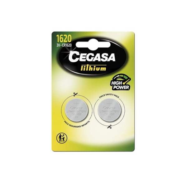 Cegasa Lithium CR1620 Pack de 2 Pilas 3V