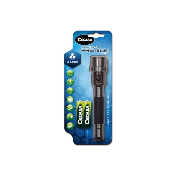 Cegasa Personal Premium Linterna 20lm - Fabricada en Aluminio Anodizado - Resistencia a Golpes y Humedad - Funciona con 2 Pilas