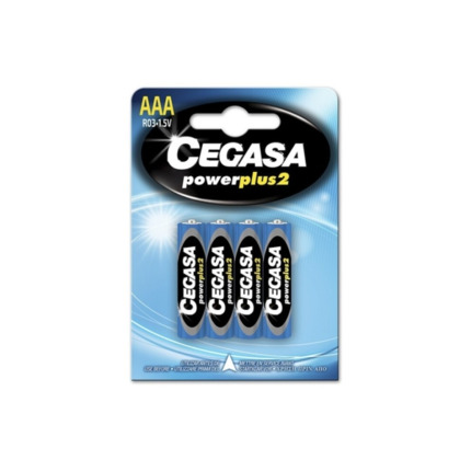 Cegasa Power Plus 2 Pack de 4 Pilas R06 AAA - Pilas Salinas para Aparatos de Bajo Consumo