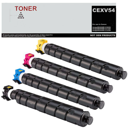 CEXV54 pack 4 toner compatible con Canon 1394C002 1395C002 1396C002 1397C002
