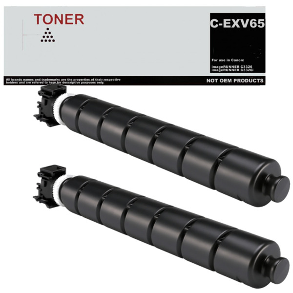 CEXV65 C-EXV65 5761C001 pack 2 toner negro compatible con Canon imageRUNNER C3326, imageRUNNER C3326i