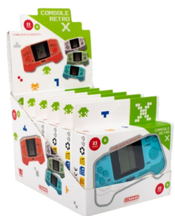 Comansi Pack 6 Consolas Retro X PortÃ¡tilÂ - 23+ Juegos - Pantalla Monocroma - DiseÃ±o Compacto - Estilo Vintage - Ideal para Viajes - Colores Variados