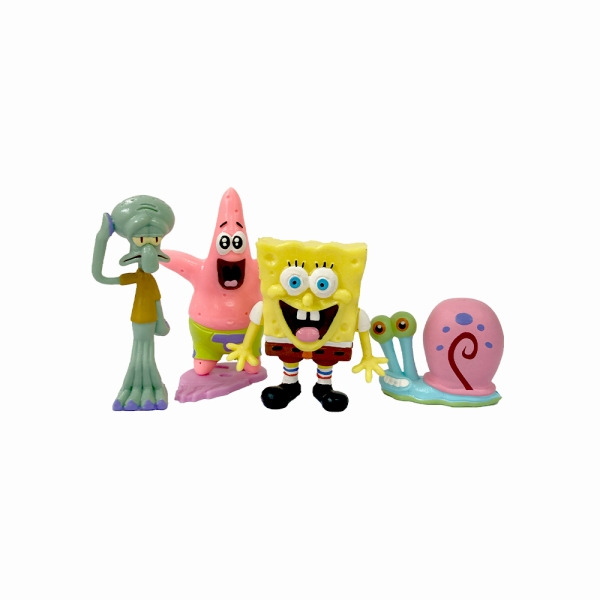 Comansi Set Familia Bob Esponja 4 FigurasÂ - Coleccionable Â - Bob Esponja, Calamardo, Patricio y Don Cangrejo