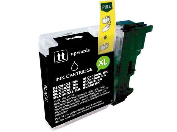 Compatible Brother LC980XL/LC1100XL/LC985XL tinta negro - Reemplaza LC980BK/LC1100BK/LC985BK