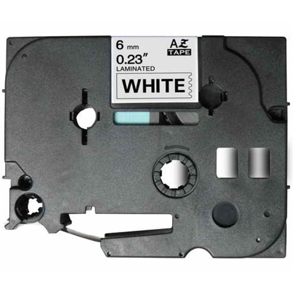 Compatible Brother TZe211 cinta laminada de etiquetas - Texto negro sobre fondo blanco - Ancho 6mm x 8 metros