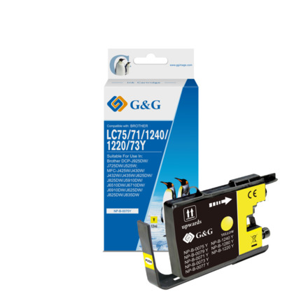 Compatible G&G Brother LC1240XL/LC1220XL/LC1280XL tinta amarillo - Reemplaza LC1240Y/LC1220Y/LC1280XLY