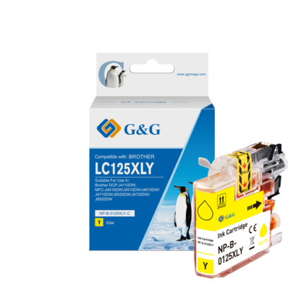 Compatible G&G Brother LC125XL tinta amarillo - Reemplaza LC125XLY