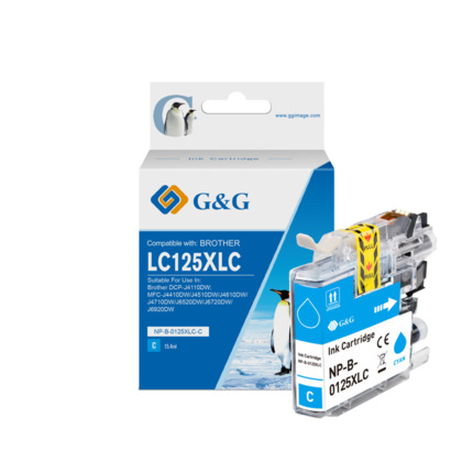 Compatible G&G Brother LC125XL tinta cian - Reemplaza LC125XLC