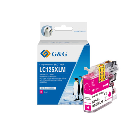 Compatible G&G Brother LC125XL tinta magenta - Reemplaza LC125XLM