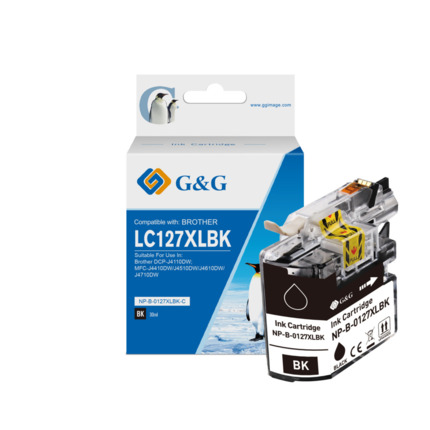 Compatible G&G Brother LC127XL tinta negro - Reemplaza LC127XLBK