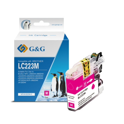 Compatible G&G Brother LC223/LC221 V3 tinta magenta - Reemplaza LC223M/LC221M