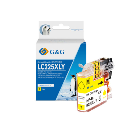 Compatible G&G Brother LC225XL V3 tinta amarillo - Reemplaza LC225XLY