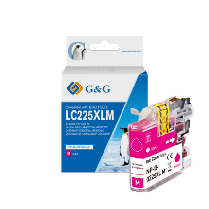 Compatible G&G Brother LC225XL V3 tinta magenta - Reemplaza LC225XLM