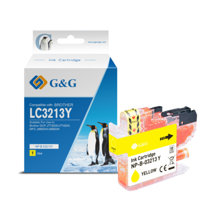 Compatible G&G Brother LC3213/LC3211 V4 tinta amarillo - Reemplaza LC3213Y/LC3211Y