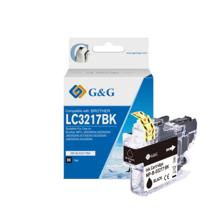 Compatible G&G Brother LC3217 V4 tinta negro - Reemplaza LC3217BK