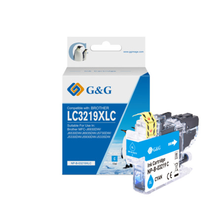 Compatible G&G Brother LC3219XL V4 tinta cian - Reemplaza LC3219XLC