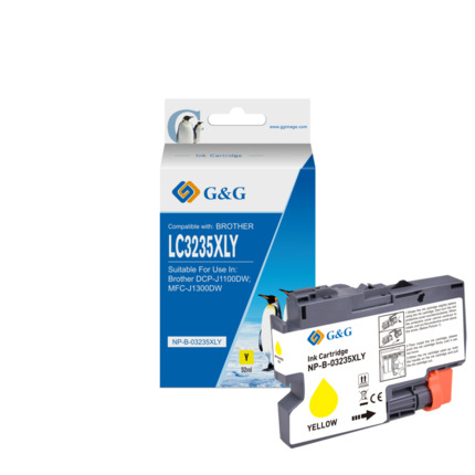 Compatible G&G Brother LC3235XL/LC3233 tinta amarillo - Reemplaza LC3235XLY/LC3233Y
