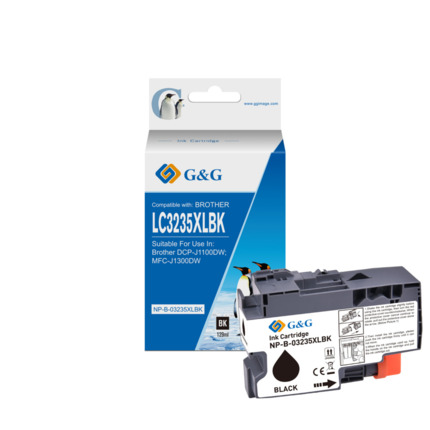 Compatible G&G Brother LC3235XL/LC3233 tinta negro pigmentada - Reemplaza LC3235XLBK/LC3233BK