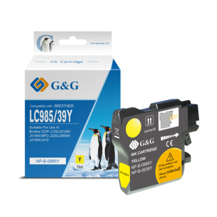 Compatible G&G Brother LC985XL tinta amarillo - Reemplaza LC985Y