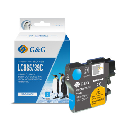 Compatible G&G Brother LC985XL tinta cian - Reemplaza LC985C