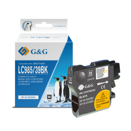 Compatible G&G Brother LC985XL tinta negro - Reemplaza LC985BK