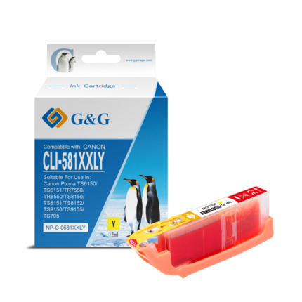 Compatible G&G Canon CLI581XXL tinta amarillo - Reemplaza 1997C001/2105C001/2051C001